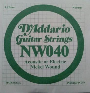 D'addario nw040 corda singola chitarra acustica / elettrica