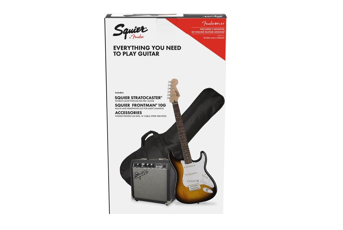 Fender pack squier affinity stratocaster brown sunburst 10g