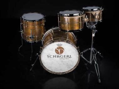Schagerl Brass Series Studio Kit (shell set) 20 x16, 14x14, 12x08,10x07 - DARK VINTAGE