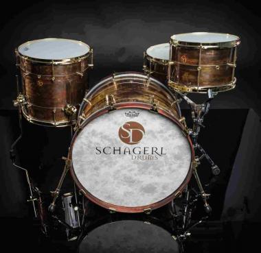Schagerl Brass Series Rock Kit (shell set) 22 x16, 16x15, 12x08 - DARK VINTAGE