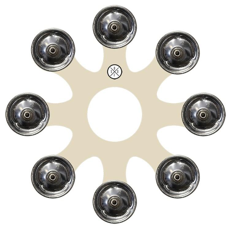 Big fat snare drum raggiera con otto sonagli per hihat o piatti