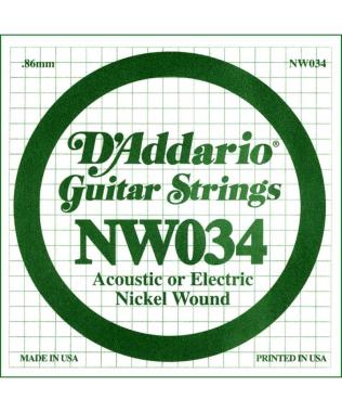 D'addario nw034 corda singola chitarra acustica / elettrica