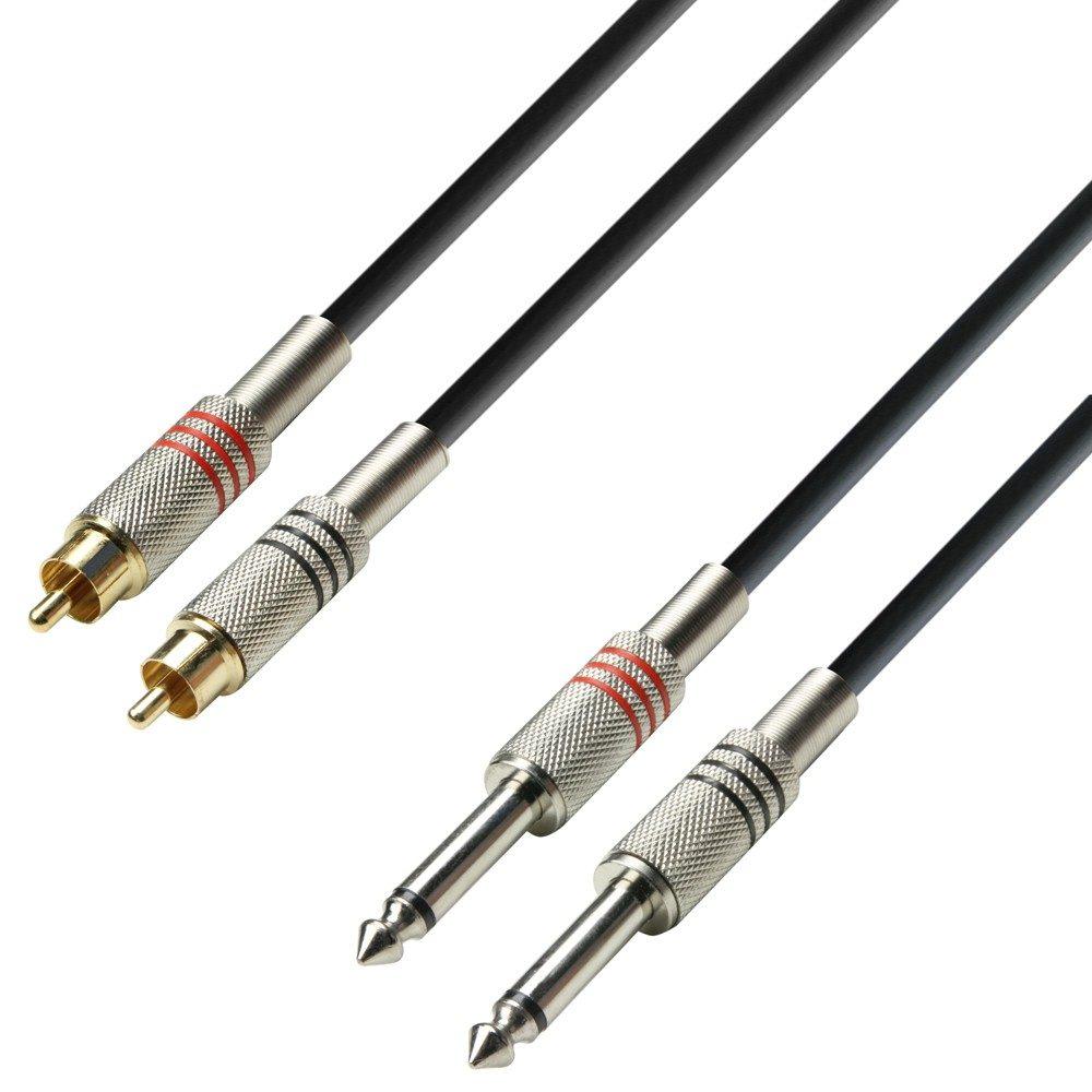 ADAM HALL K3 TPC 0600 CAVO 2RCA M / 2 JACK MONO 6.3 6mt