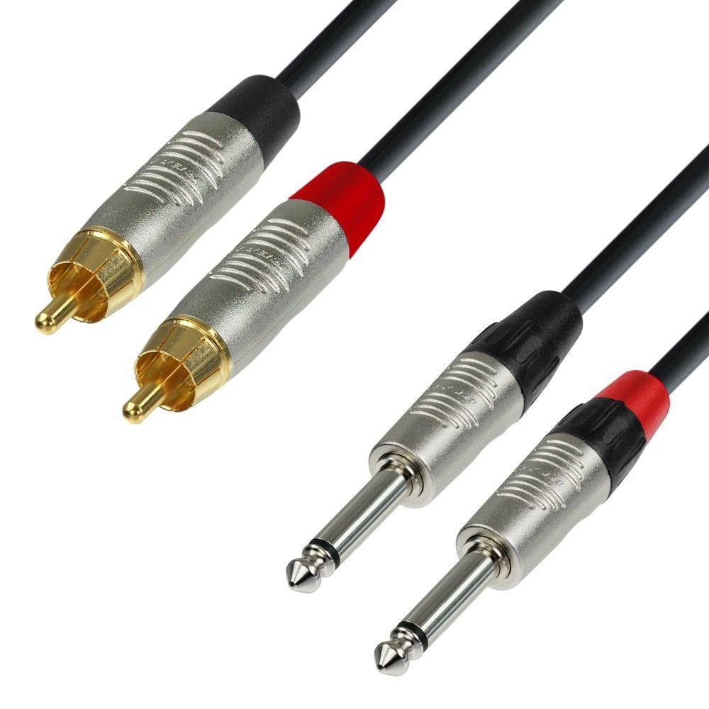 ADAM HALL K4 TPC 0090 CAVO 2 RCA M / 2 JACK MONO 6.3 0.9mt