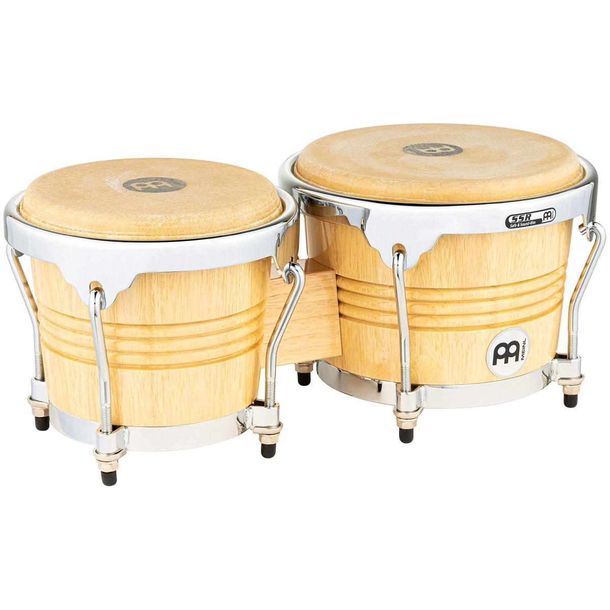 MEINL WB200NT-CH WB200 Wood Bongo, Natural, Chrome Hardware