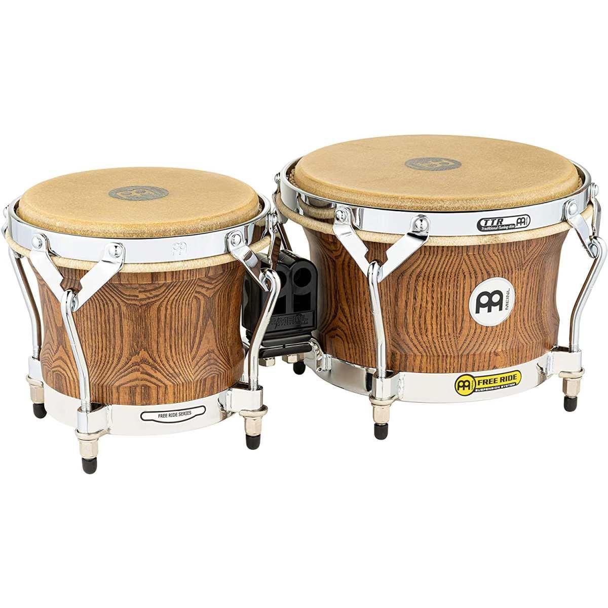 MEINL WB500ZFA-M Woodcraft Series WB500 Wood Bongo, Zebra Finished Ash