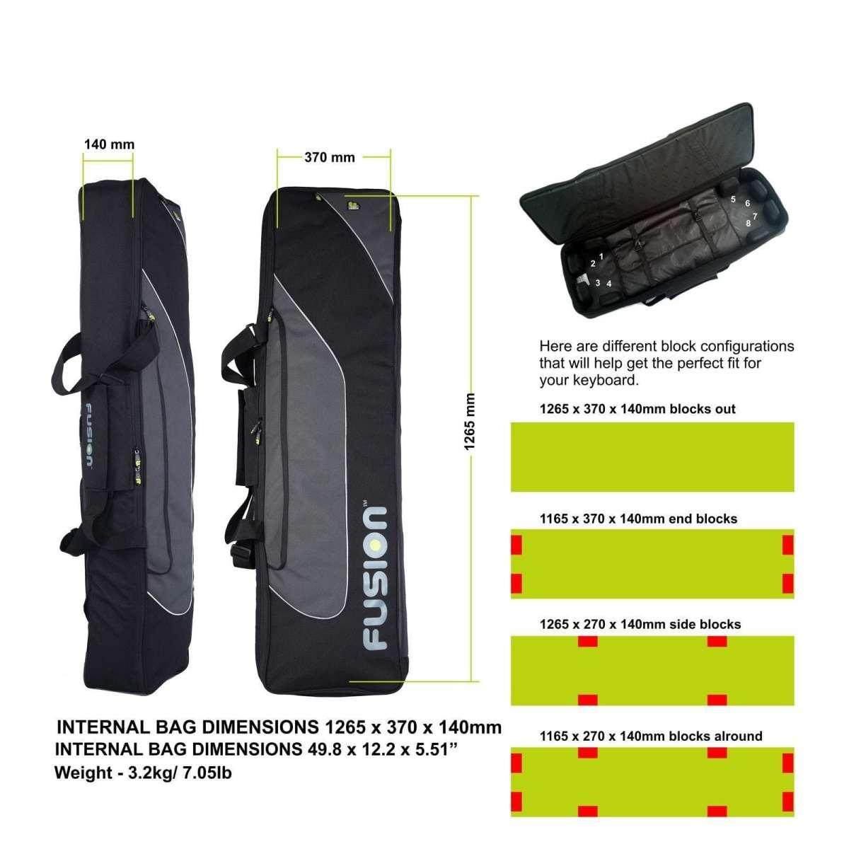 FUSION F3-21 K 8 B Custodia per tastiera 1265 x 310 x 140mm con cinghie per zaino Black/Grey