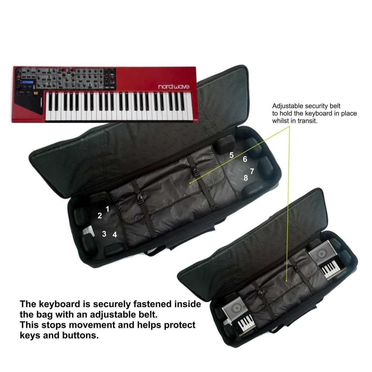 FUSION F3-21 K 8 B Custodia per tastiera 1265 x 310 x 140mm con cinghie per zaino Black/Grey