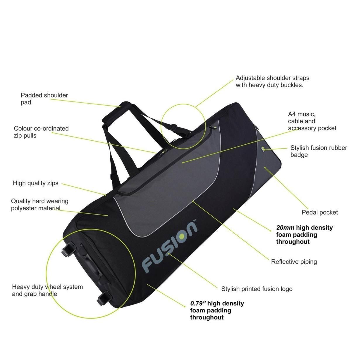 FUSION F3-29 K 16 B Custodia per tastiera 1530 x 530 x 230mm con ruote Black/Grey