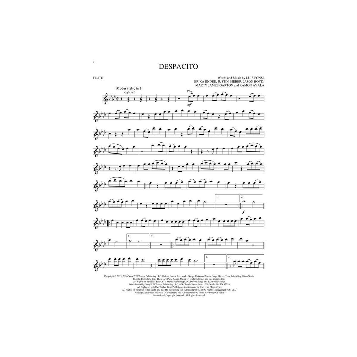 12 pop hits per flauto