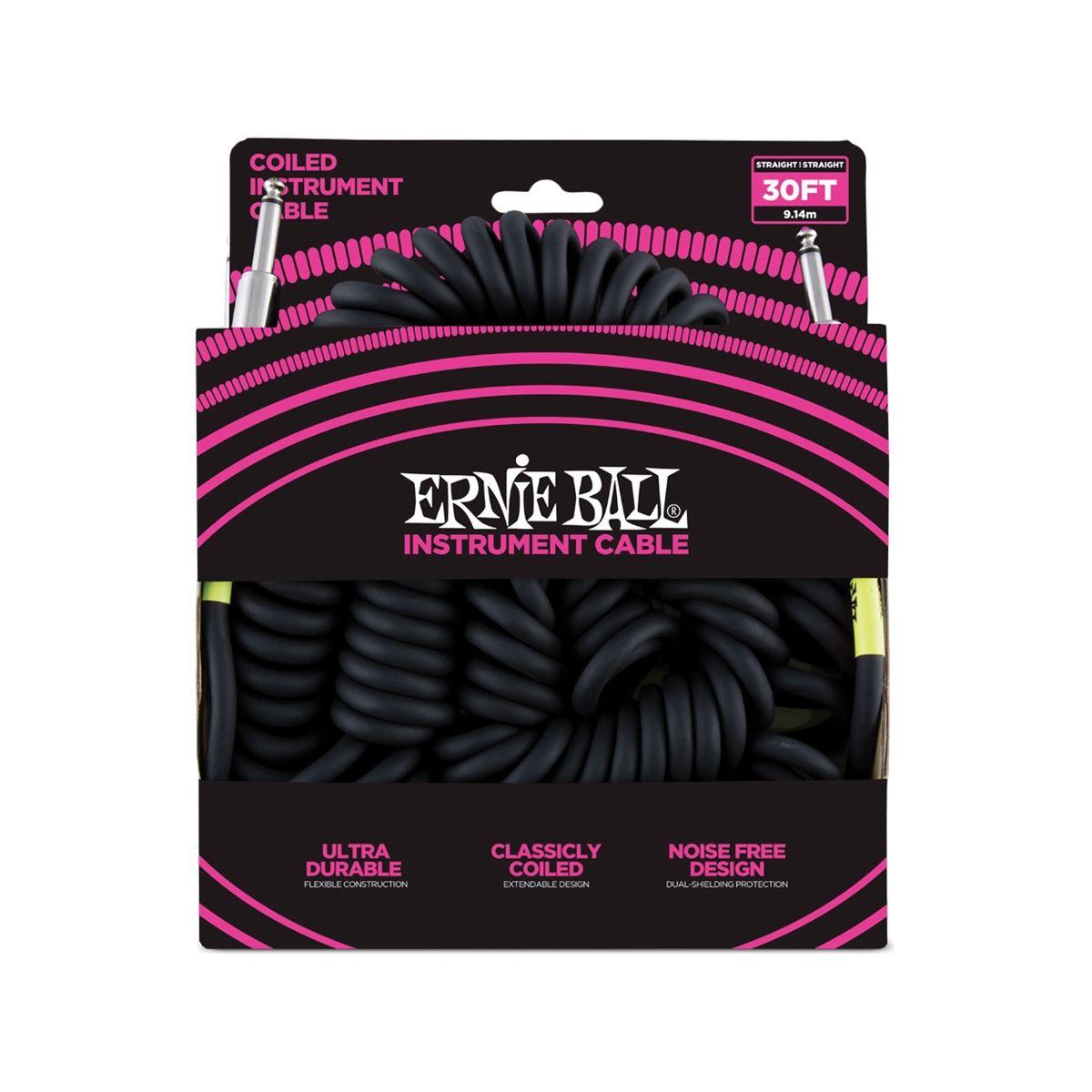 ERNIE BALL 6044 CAVO JACK A SPIRALE NERO 9mt