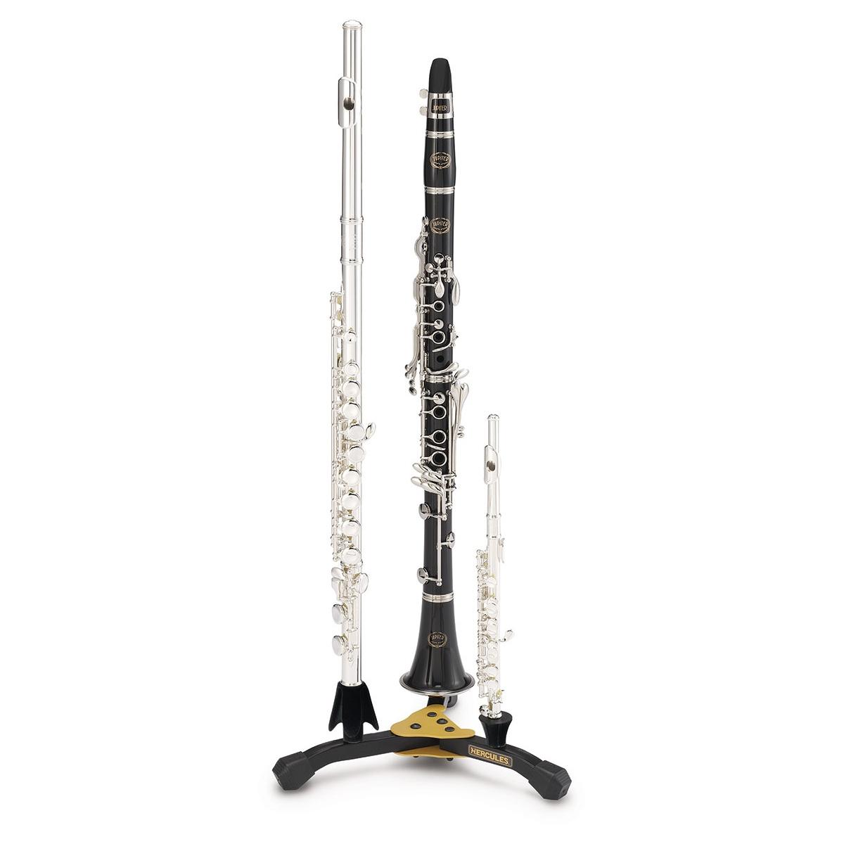 Hercules ds543bb supporto multiplo per flauto, clarinetto e piccolo