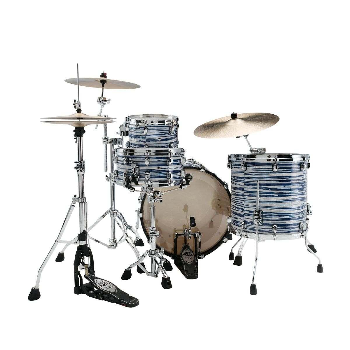TAMA MR32CZS-BWO Starclassic Maple 3-pezzi shell pack cassa 22, Chrome Shell Hardware BLUE & WHITE OYSTER