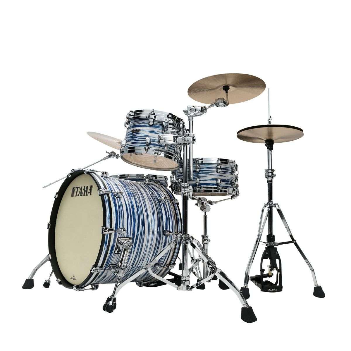 TAMA MR32CZS-BWO Starclassic Maple 3-pezzi shell pack cassa 22, Chrome Shell Hardware BLUE & WHITE OYSTER