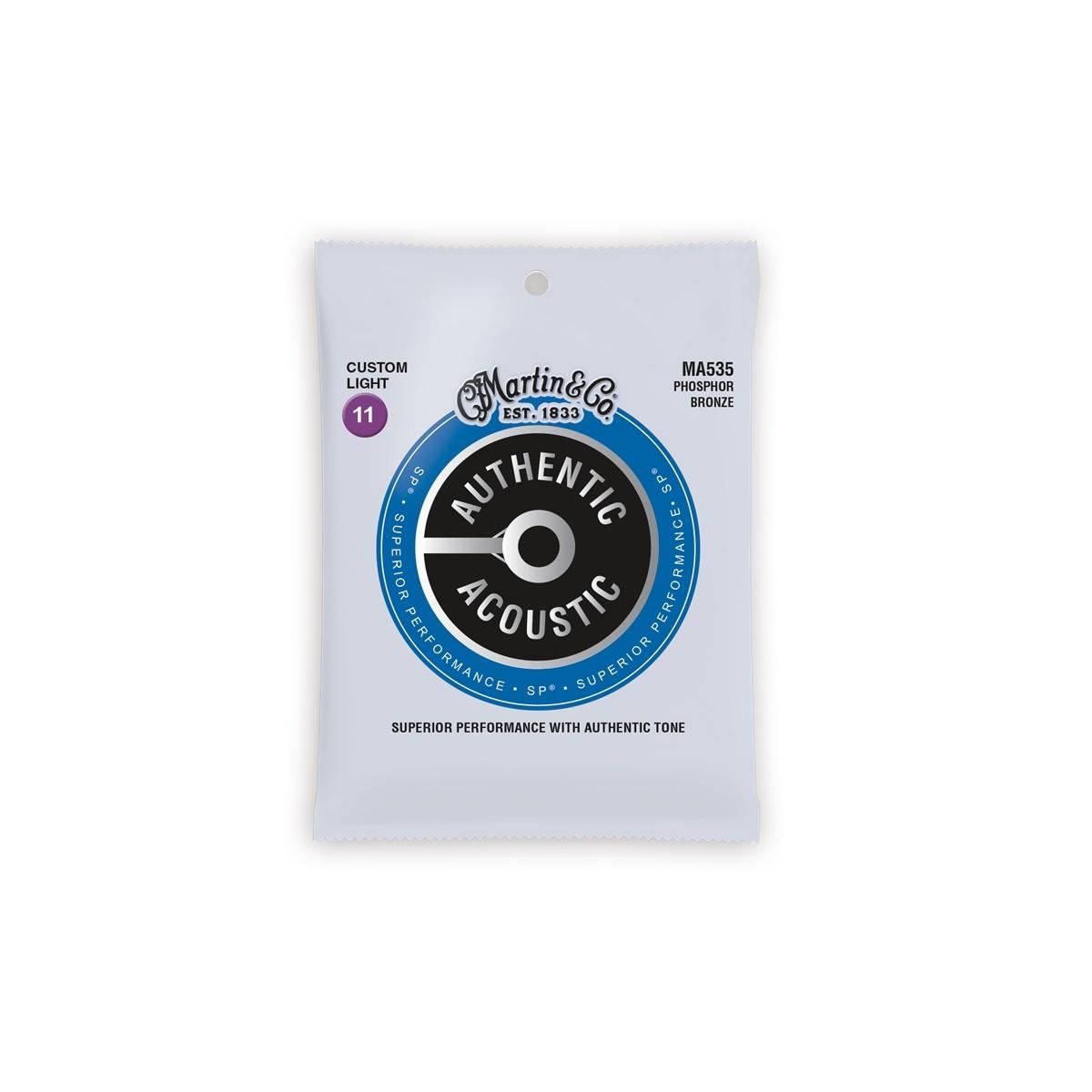 Martin ma535 set di corde per chitarra acustica phosphor bronze 011/52