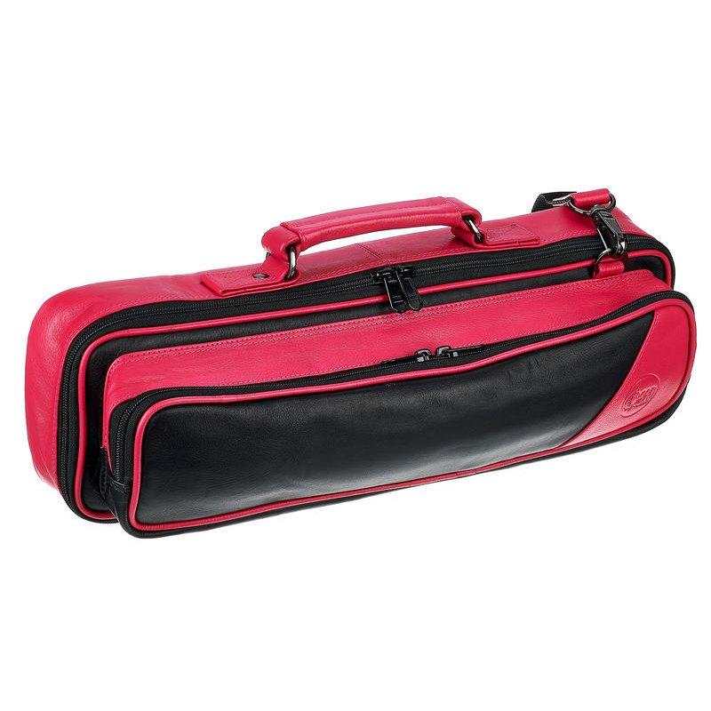 GARD 161-DMLP ULTRA CUSTODIA IN PELLE NERA E ROSSA PER FLAUTO e OTTAVINO