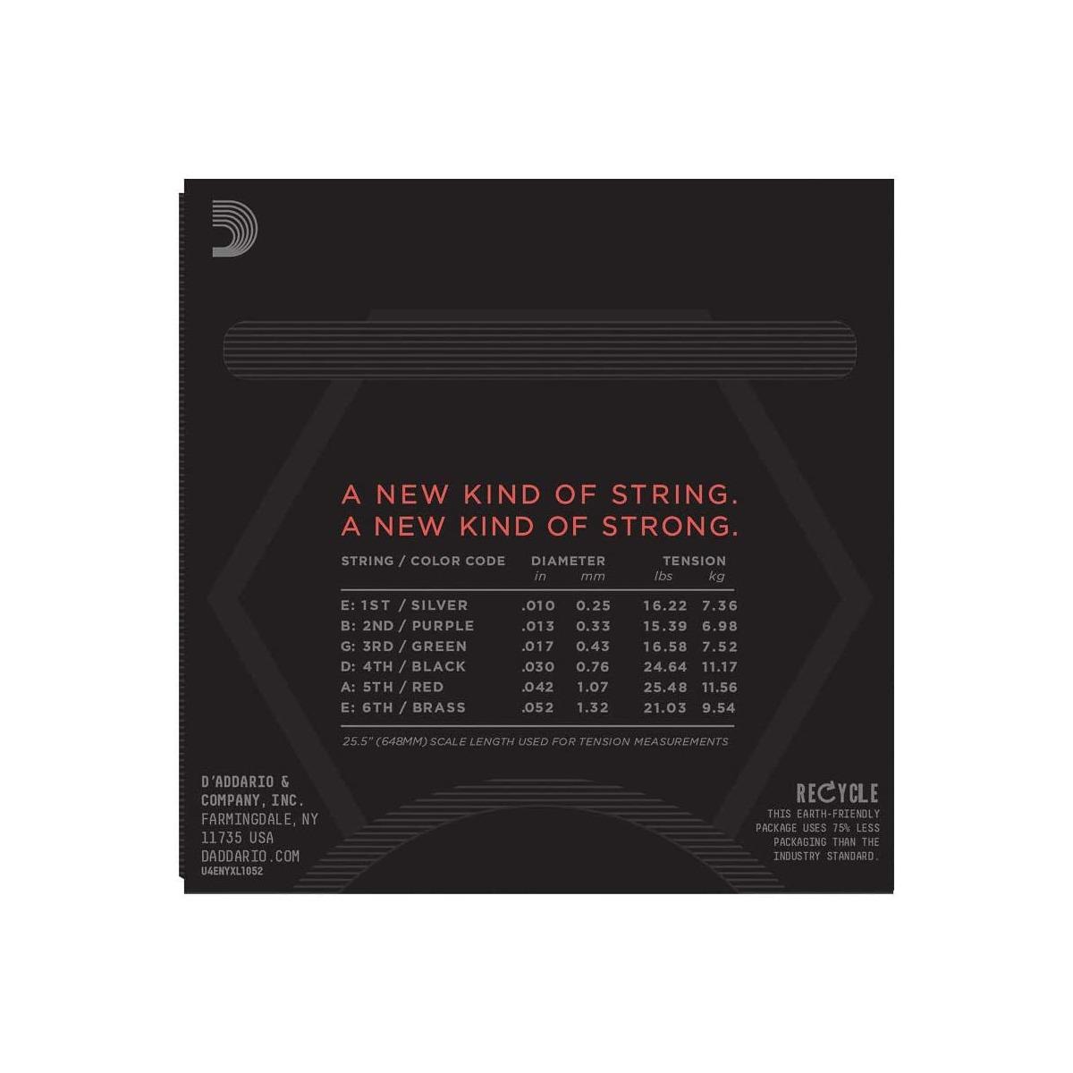 D'addario nyxl1052 set corde chitarra elettrica