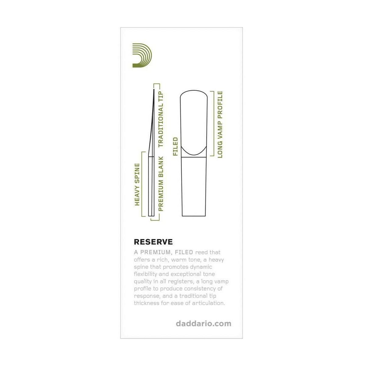 D'addario reserve 5 ance per sax baritono n 2 1/2