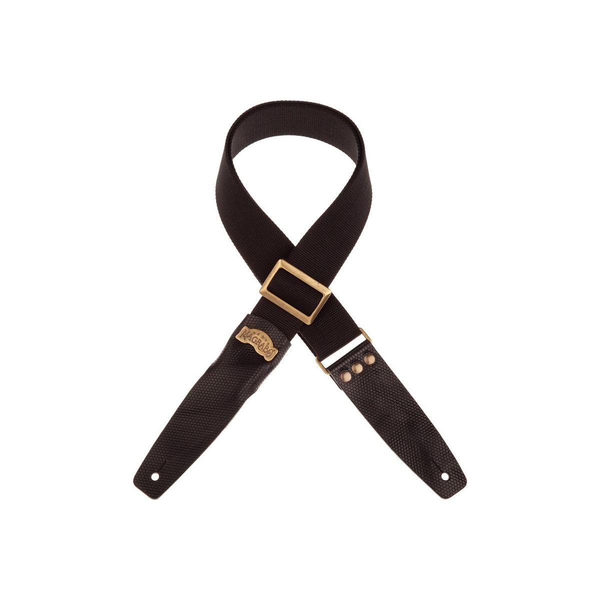MAGRABO' TRACOLLA SC COTTON NERO 5cm , TERMINALI TWINKLE NERO , FIBBIA RECTA OTTONE