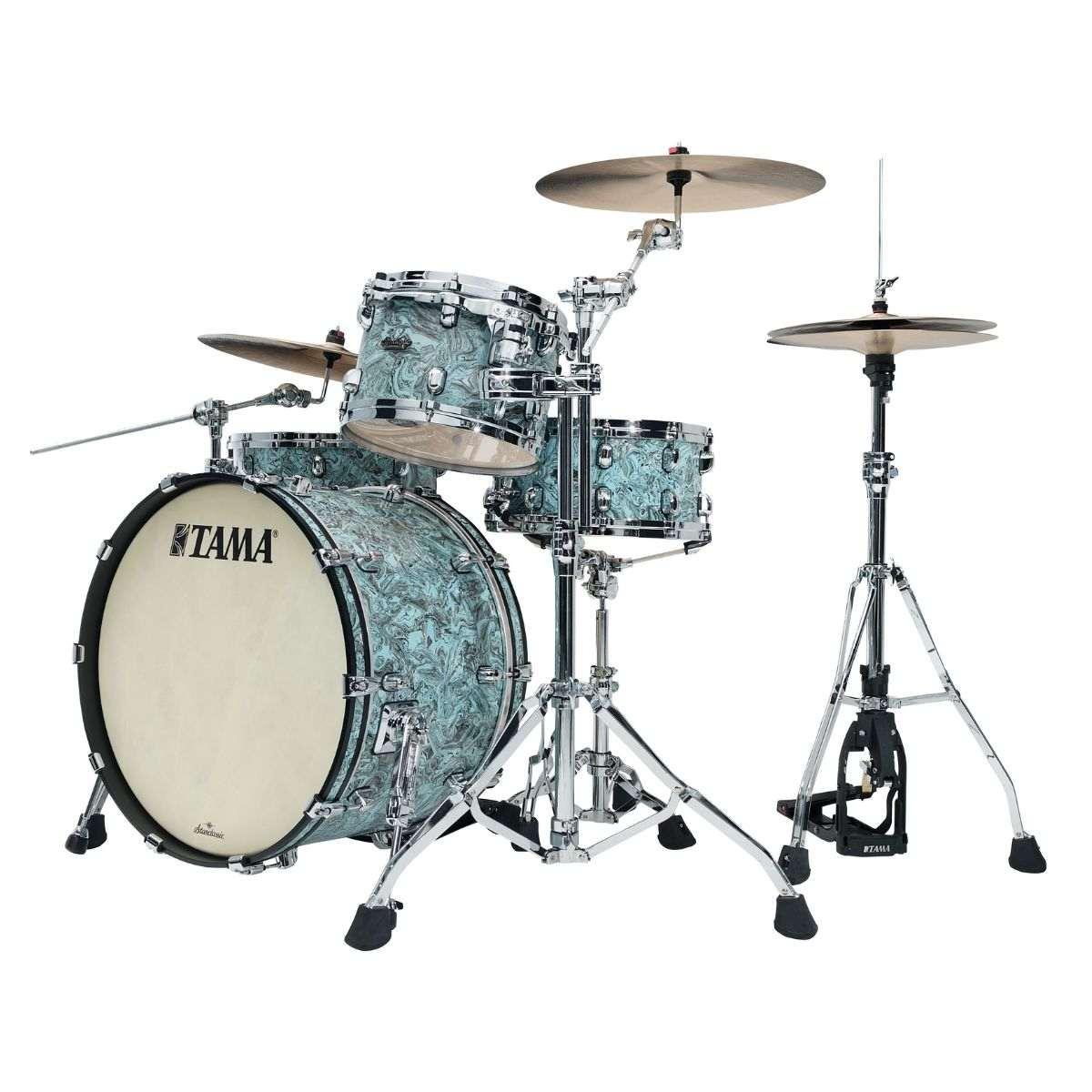 TAMA MR32CZS-SLW Starclassic Maple 3-pezzi shell pack cassa 22, Chrome Shell Hardware SKY BLUE SWIRL
