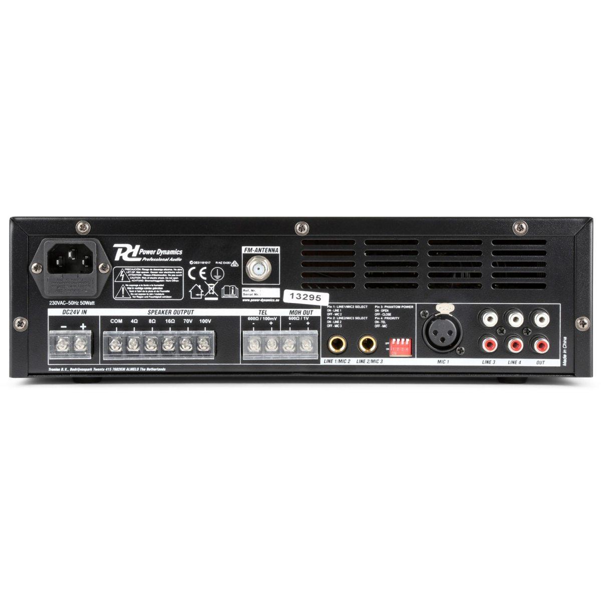 POWER DYNAMICS PBA30 100V Amplifier 30W USB/MP3/BT