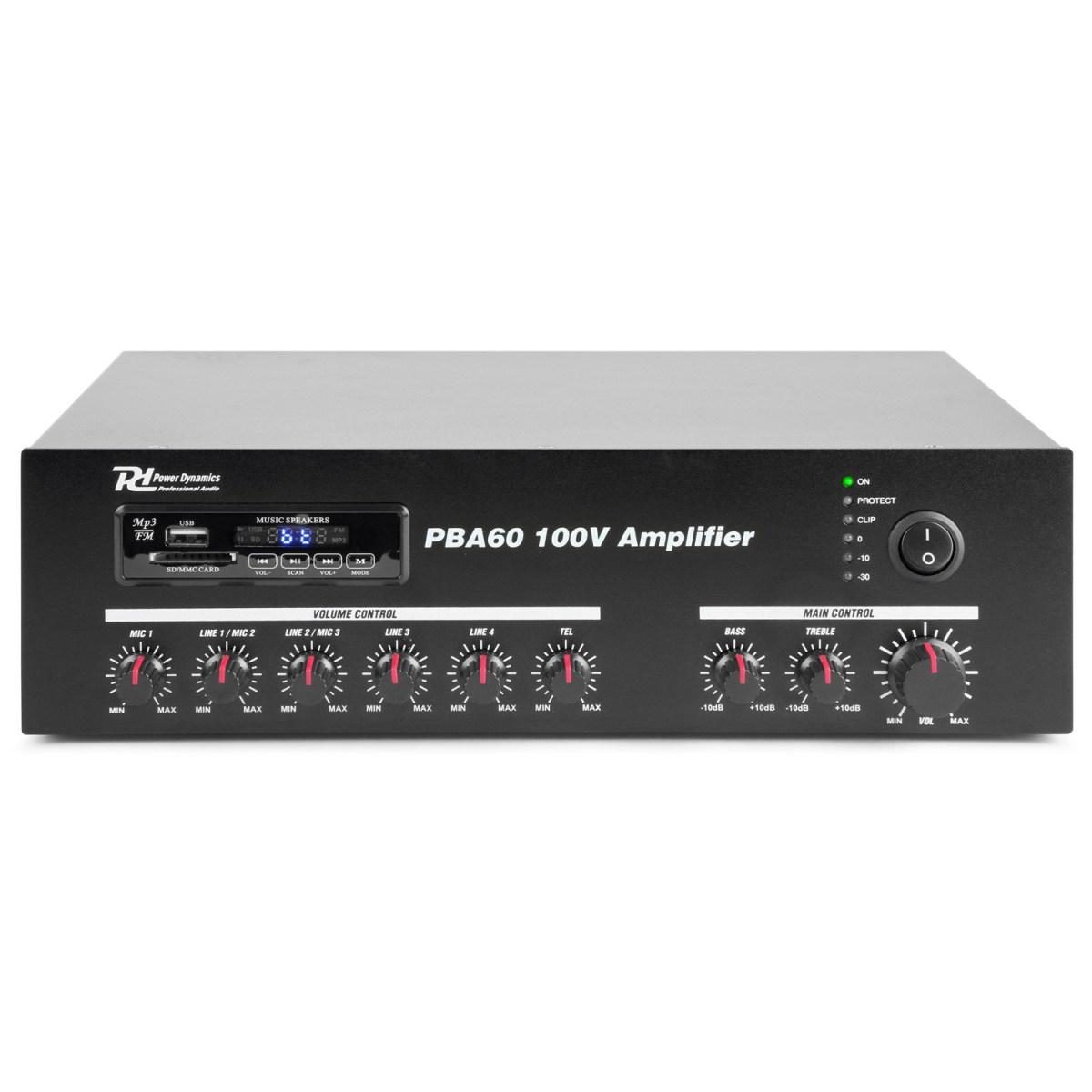POWER DYNAMICS PBA60 100V Amplifier 60W USB/MP3/BT