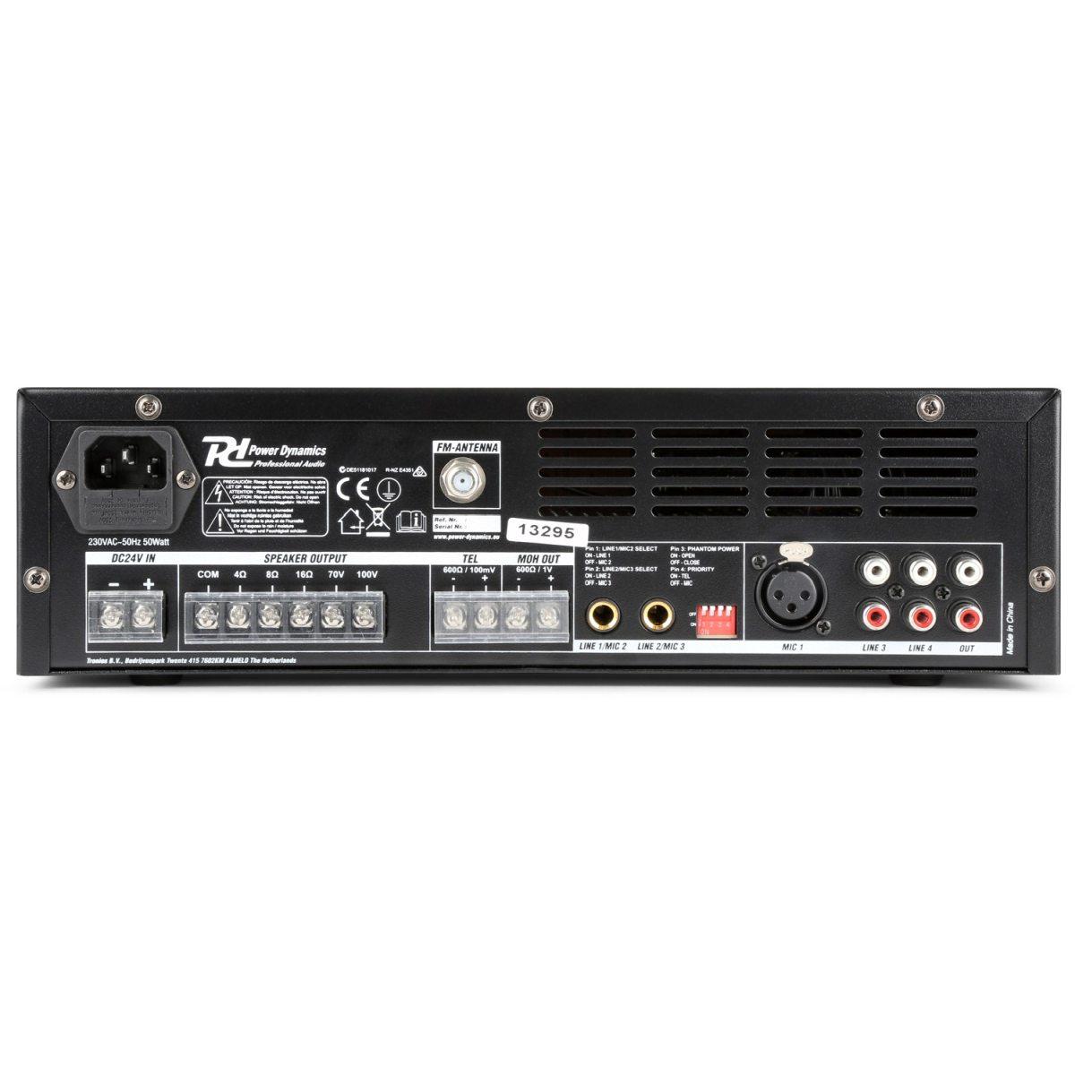 POWER DYNAMICS PBA60 100V Amplifier 60W USB/MP3/BT