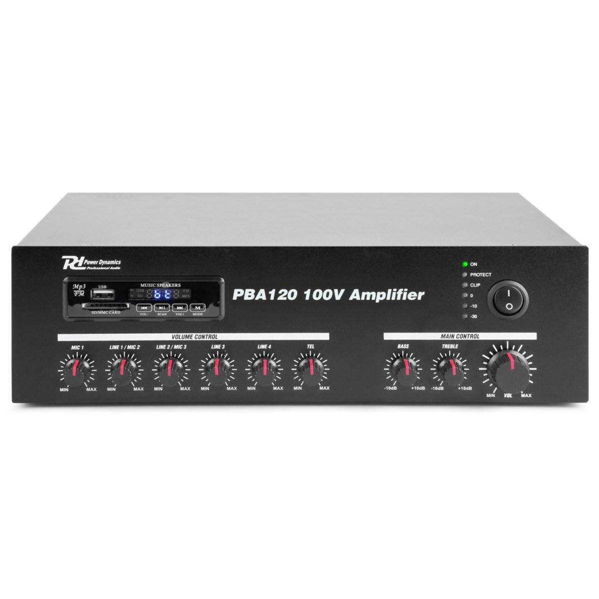 POWER DYNAMICS PBA120 100V Amplifier 120W USB/MP3/