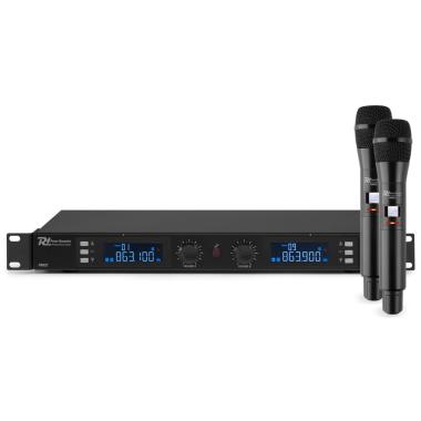 Power dynamics pd632h sistema microfonico wireless uhf digitale 2x 20 canali con 2 microfoni