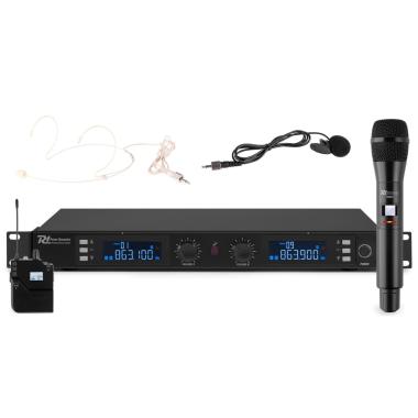 Power dynamics pd632c 2x sistema microfonico wireless uhf digitale a 20 canali combinato