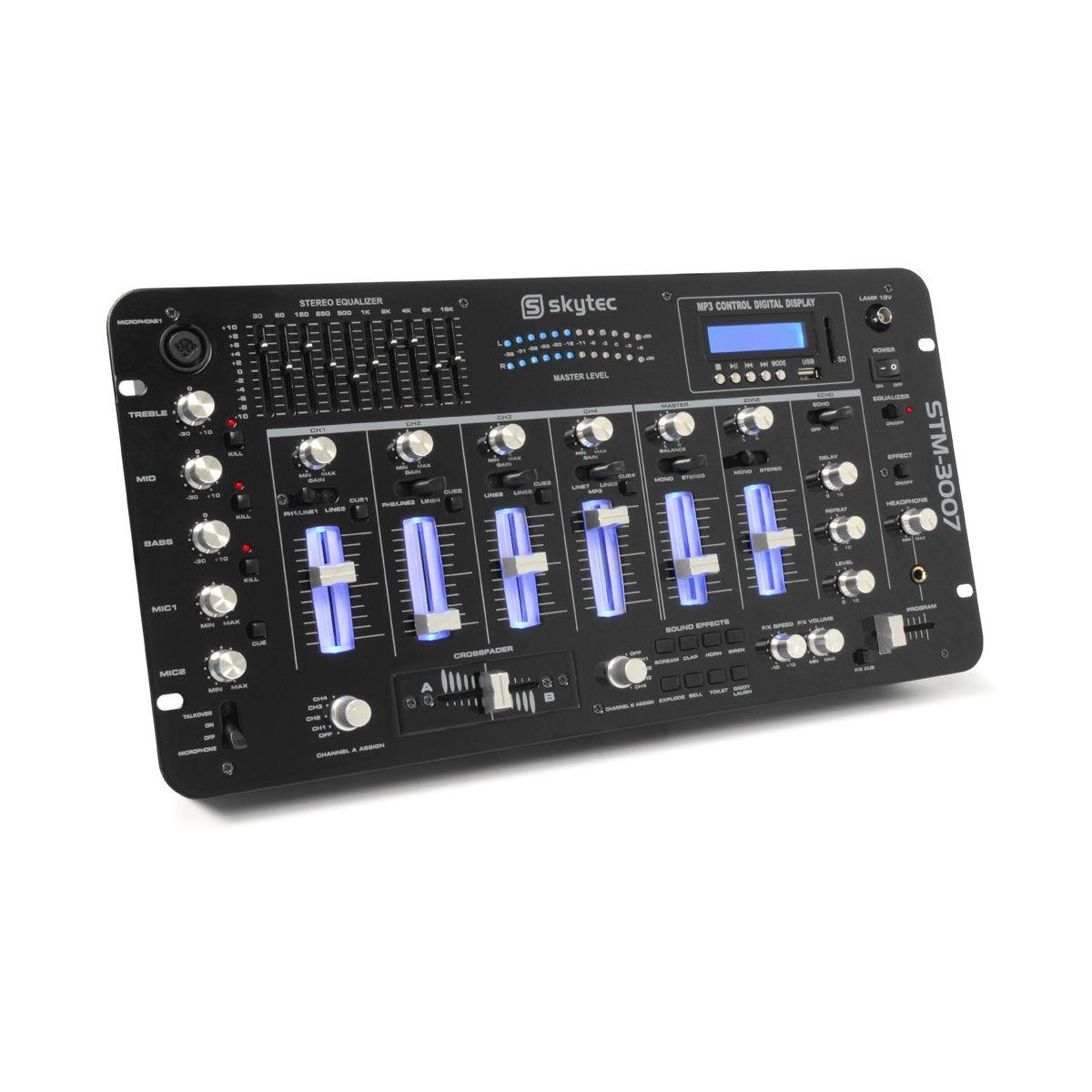 SKYTEC STM-3007 6ch mixer LED/MP3/BT 19"