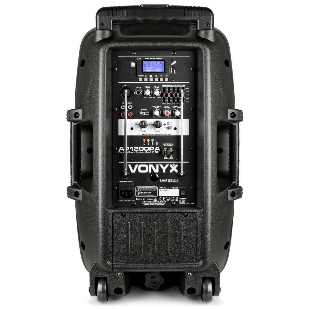 VONYX AP1200PA SISTEMA AUDIO PORTATILE 12" BP-HH-UHF/