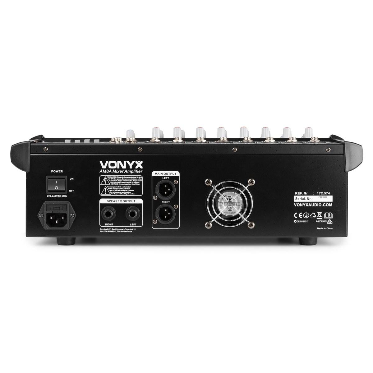 VONYX AM8A 8 Channel Amplified Mixer BT