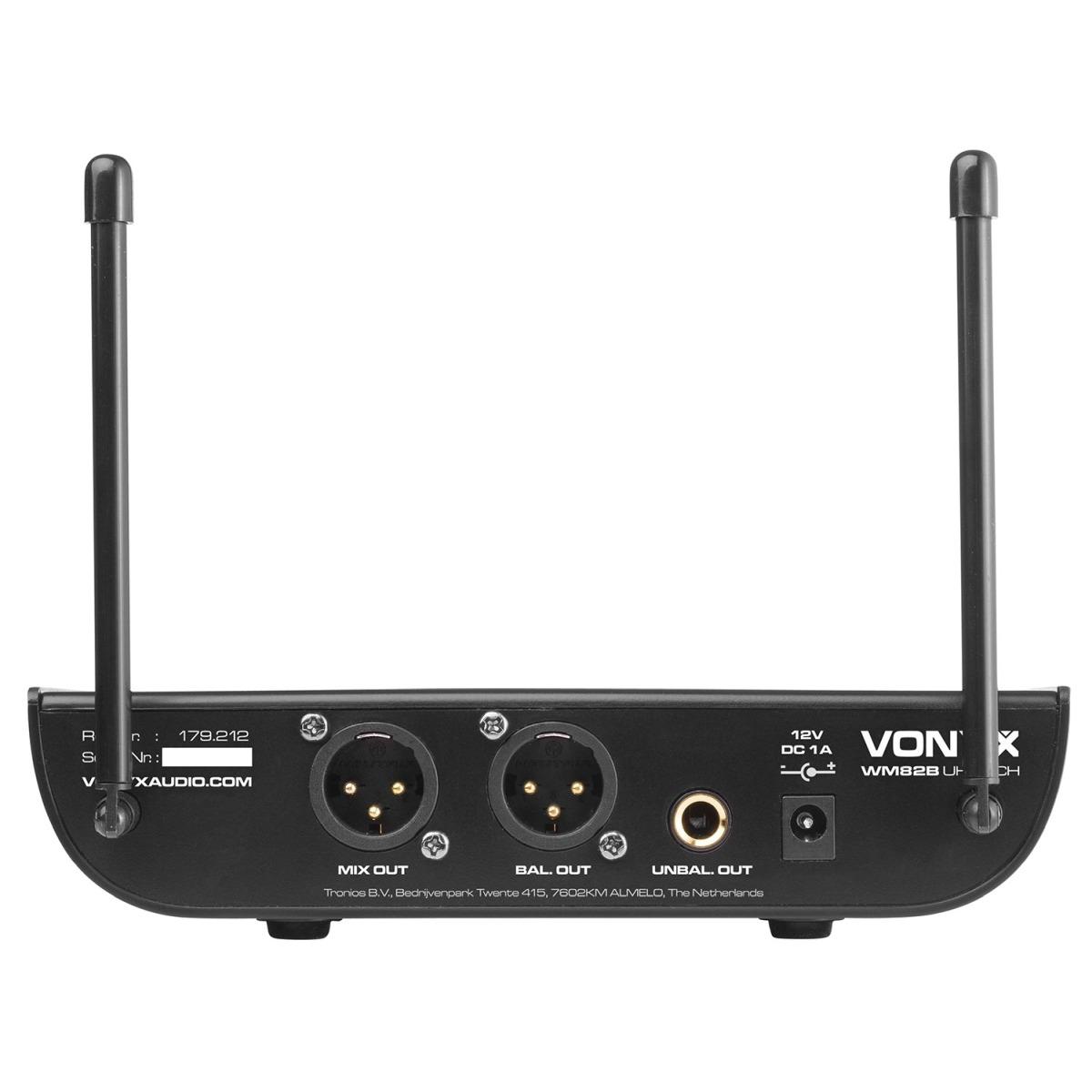 Vonyx wm82 set microfono wireless digitale uhf a 2 canali con 2 palmari