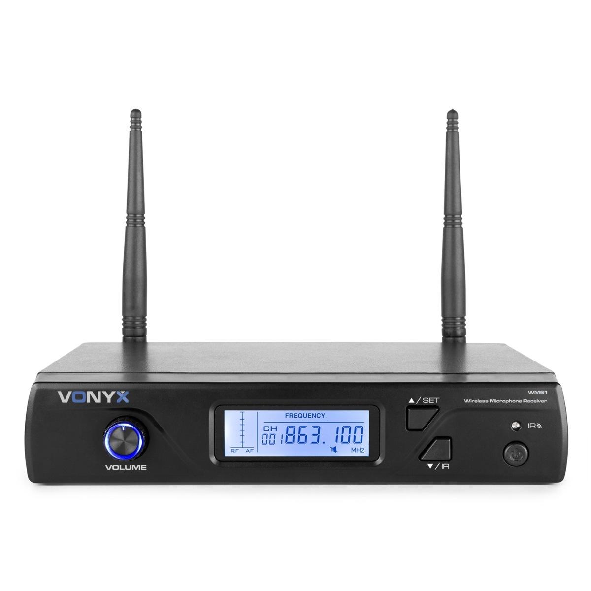 Vonyx wm61b microfono wireless uhf 16ch con 1 bodypack