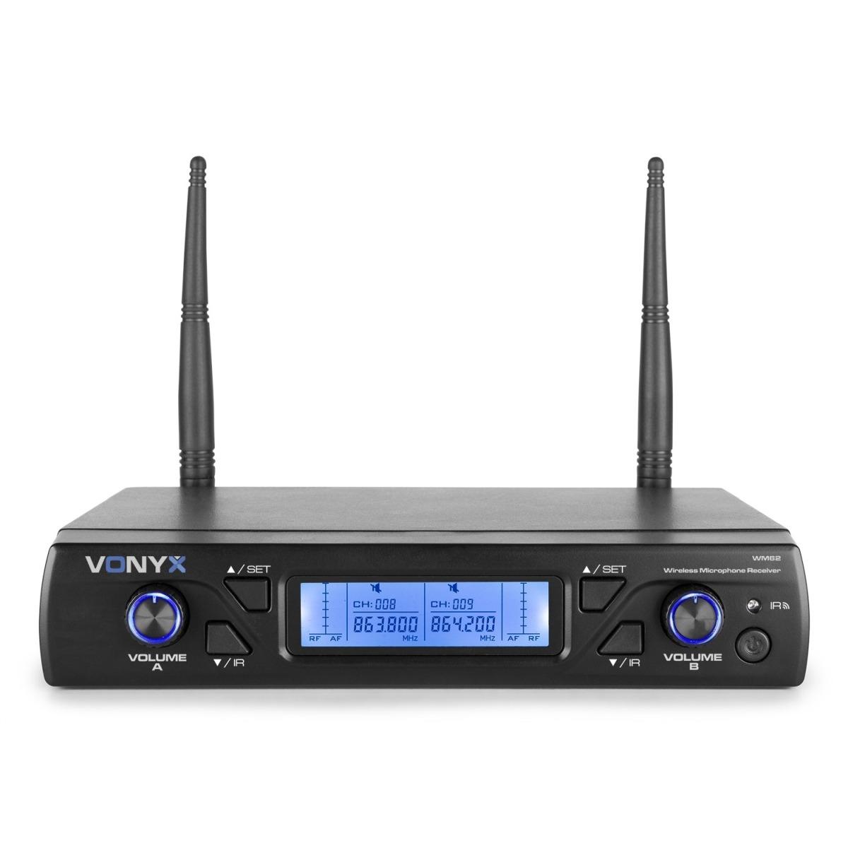 Vonyx wm62 microfono wireless uhf 16ch con 2 microfoni palmari