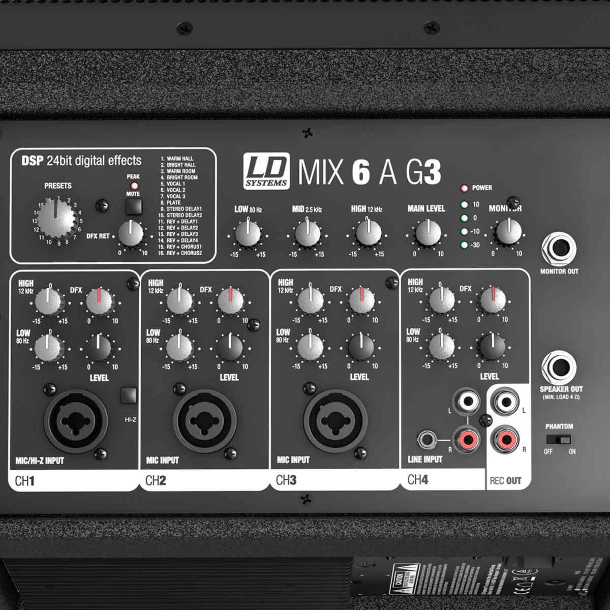 LD Systems MIX 6 A G3 Altoparlante Attivo 2 Vie con Mixer Integrato