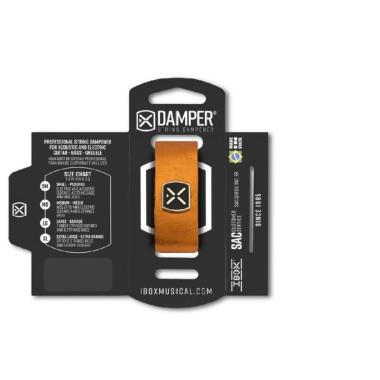 Ibox damper dm sm03 metallic orange leather damper ferma corde per chitarra e basso small