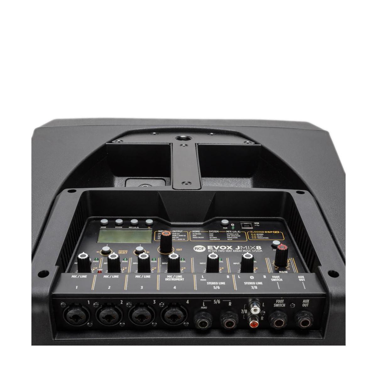 Rcf evox mix j8 impianto a colonna con mixer