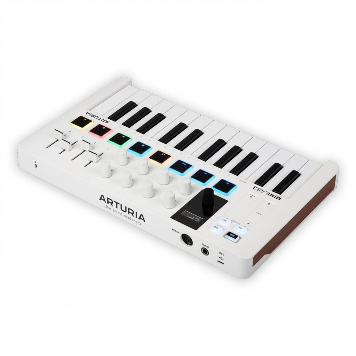 Arturia MiniLab 3 White Master Keyboard MIDI Controller 25 Tasti
