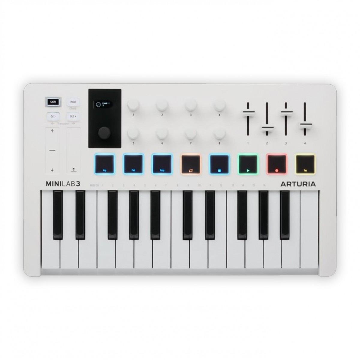 Arturia MiniLab 3 White Master Keyboard MIDI Controller 25 Tasti