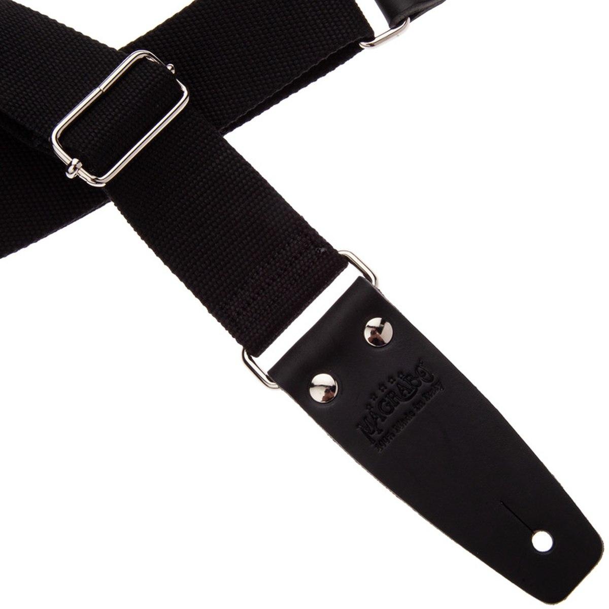 MAGRABO' TRACOLLA STRIPE SC ENTRY NERA CON FIBBIA IN ARGENTO 5cm