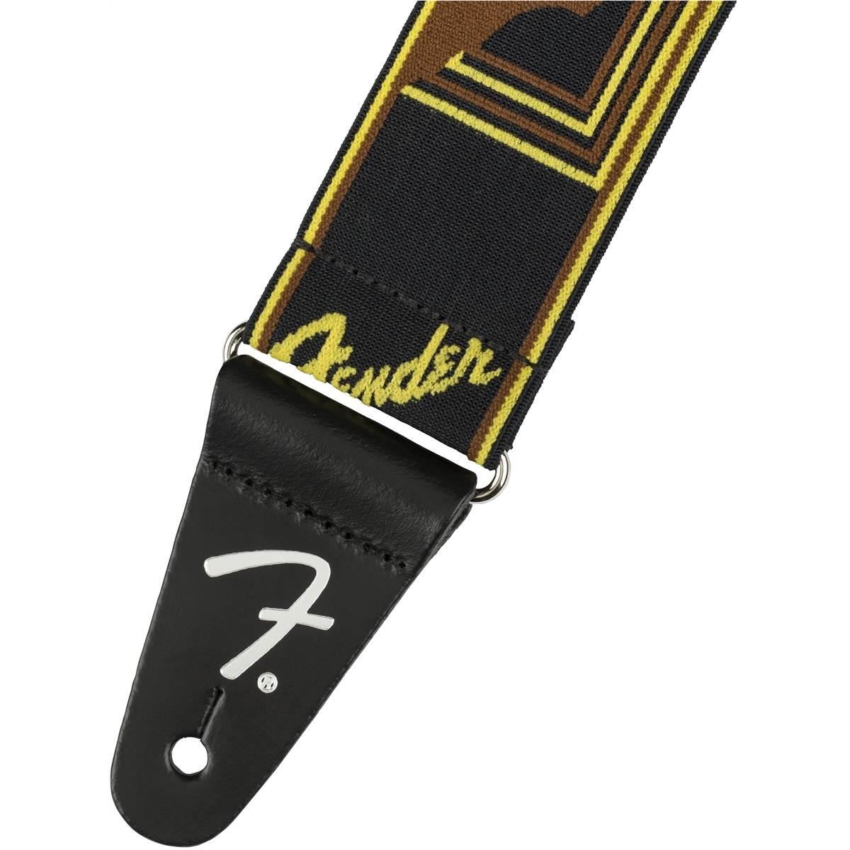 Fender weighless monogram tracolla per chitarra brown , yellow, black
