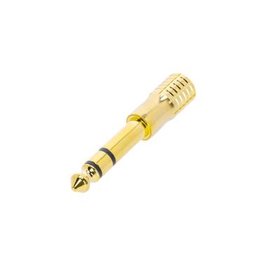 ADAM HALL MF3 JM3 GOLD ADATTATORE MINI JACK FEMMINA STEREO A JACK MASCHIO STEREO 6,3mm