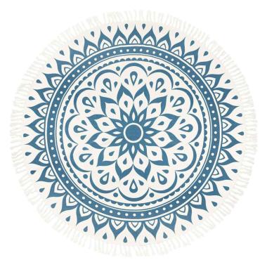 Sonic energy mmr1nb tappeto da meditazione, blu navy, disegno floreale