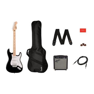 Fender squier sonic stratocaster black kit chitarra elettrica