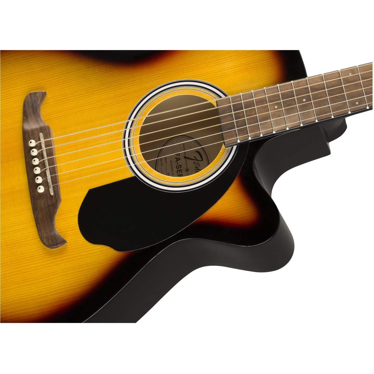 Fender fa135ce concert v2 sunburst chitarra acustica elettrificata