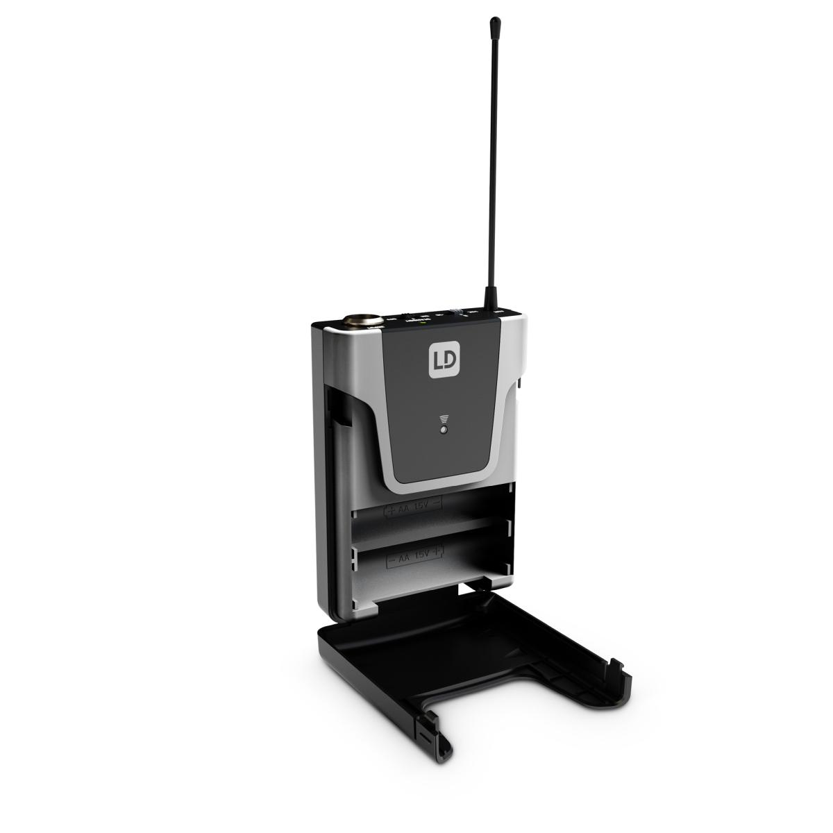 LD SYSTEMS U305 HBH 2 - Sistema microfonico wireless con bodypack, cuffia e microfono dinamico portatile, 584 - 608 MHz