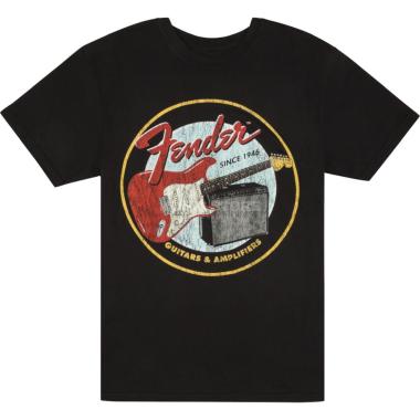 Fender 1946 guitar & amp t shirt black (l)