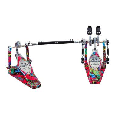 TAMA HP900PWMPR 50th Limited Iron Cobra Marble Psychedelic Rainbow Power Glide Doppio Pedale